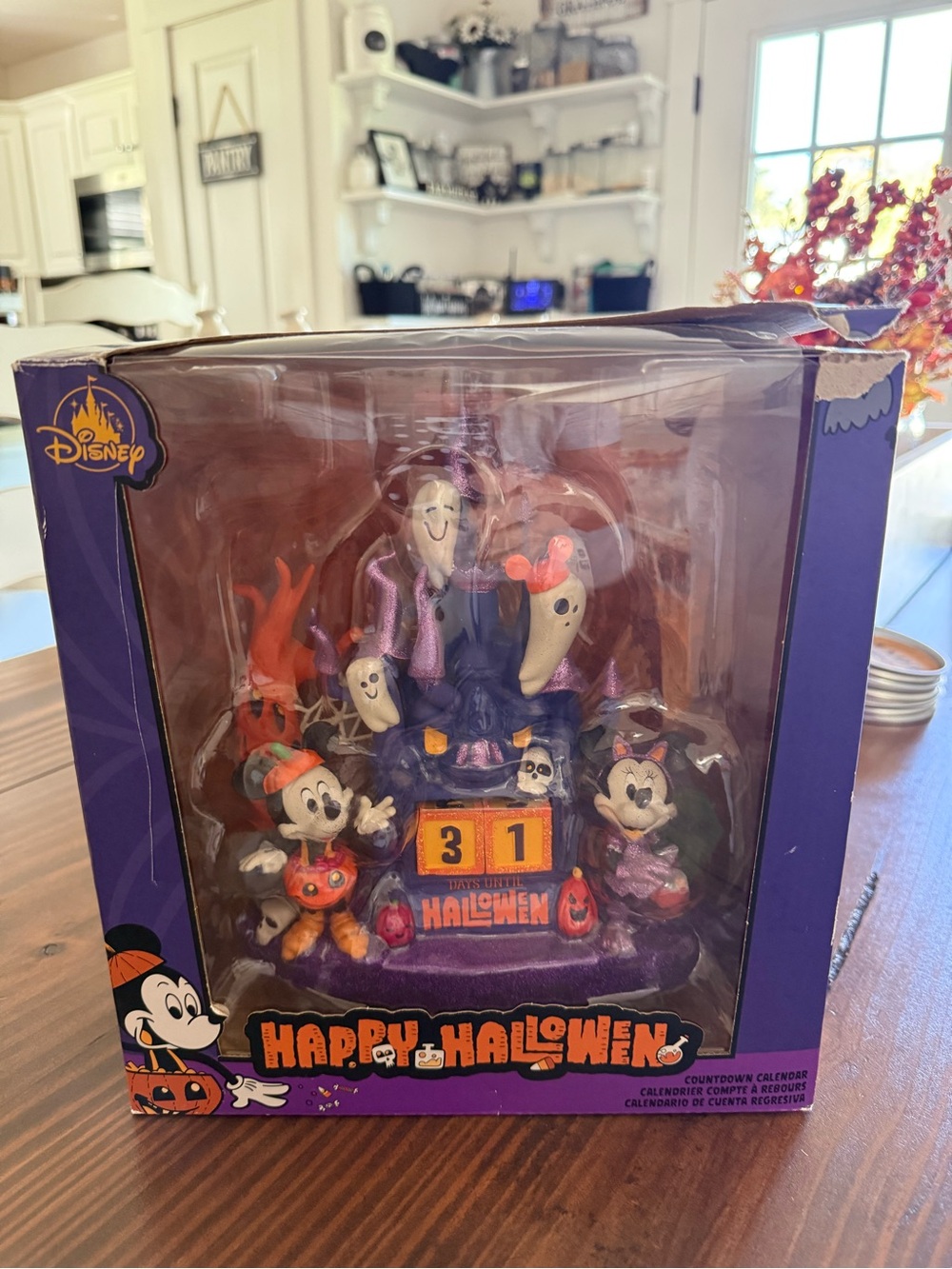 Disney Halloween Mickey & Minnie Countdown Figurine in Purple and Orange